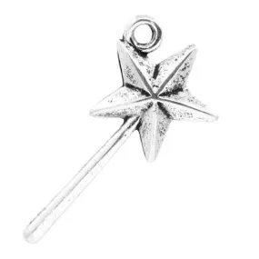 10 Silver FAIRY STAR WAND Pendant Charms chs0762