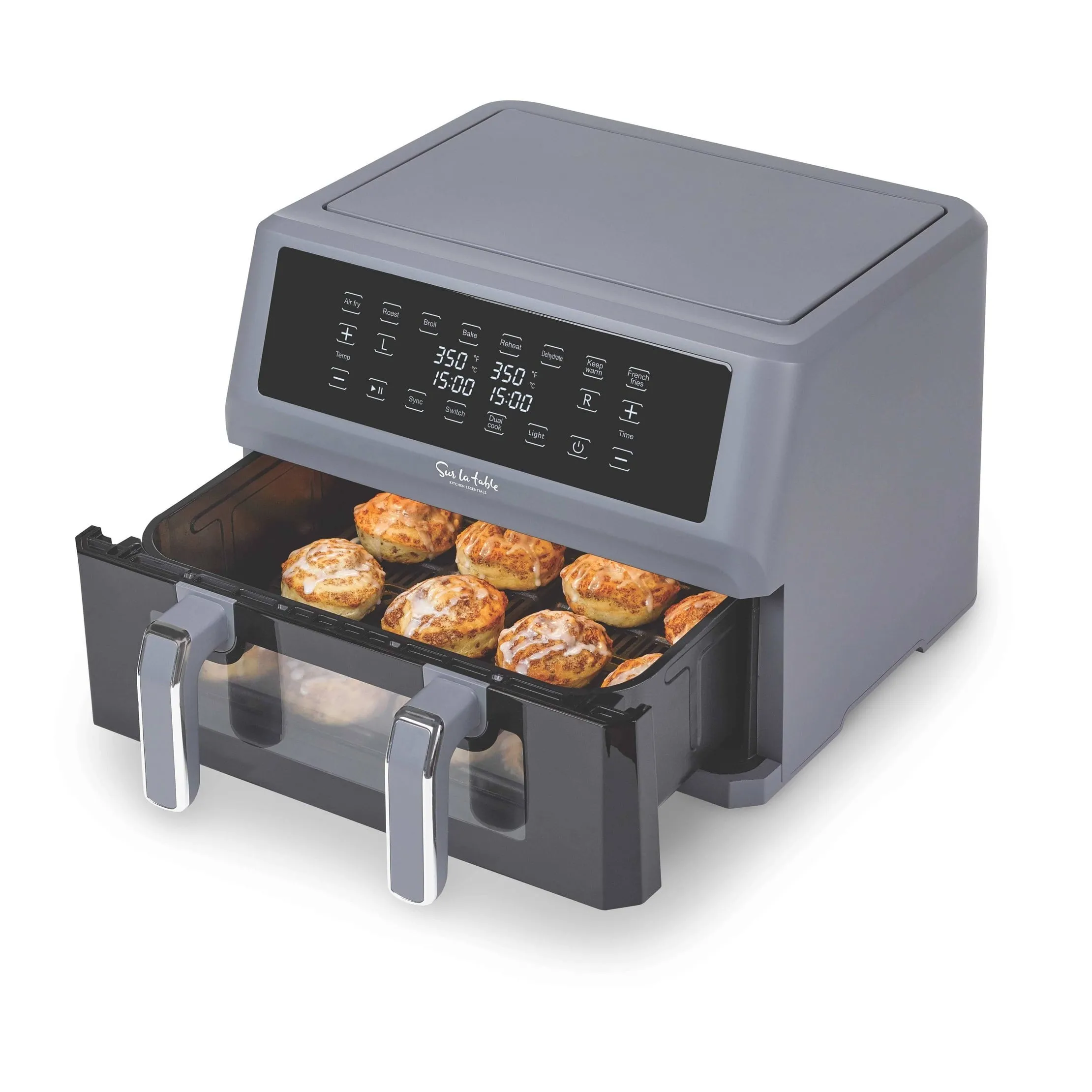 11qt Double Basket Air Fryer - Cool Gray