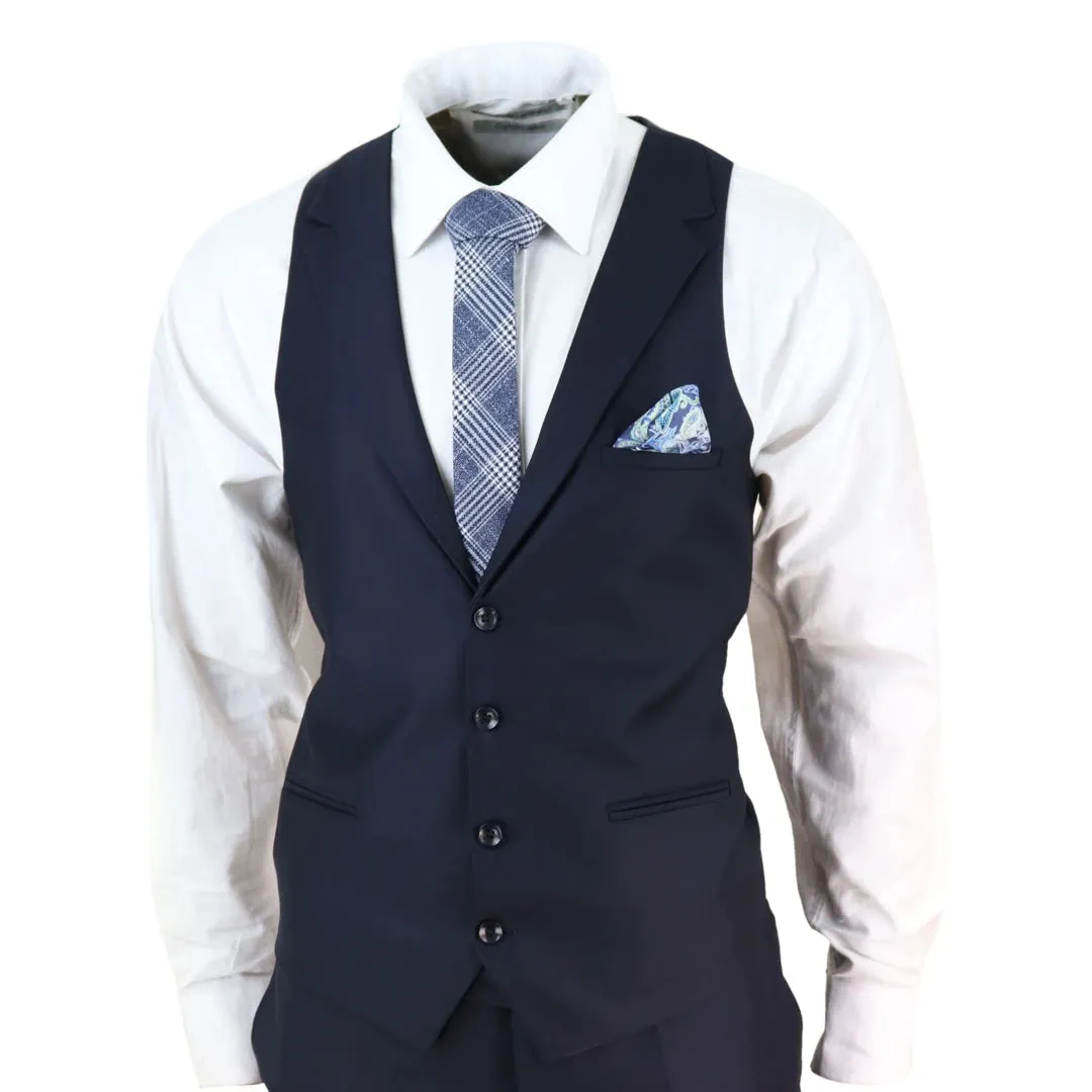 469 - Men's 3 Piece Suit Blue Formal 1920s Classic Gatsby