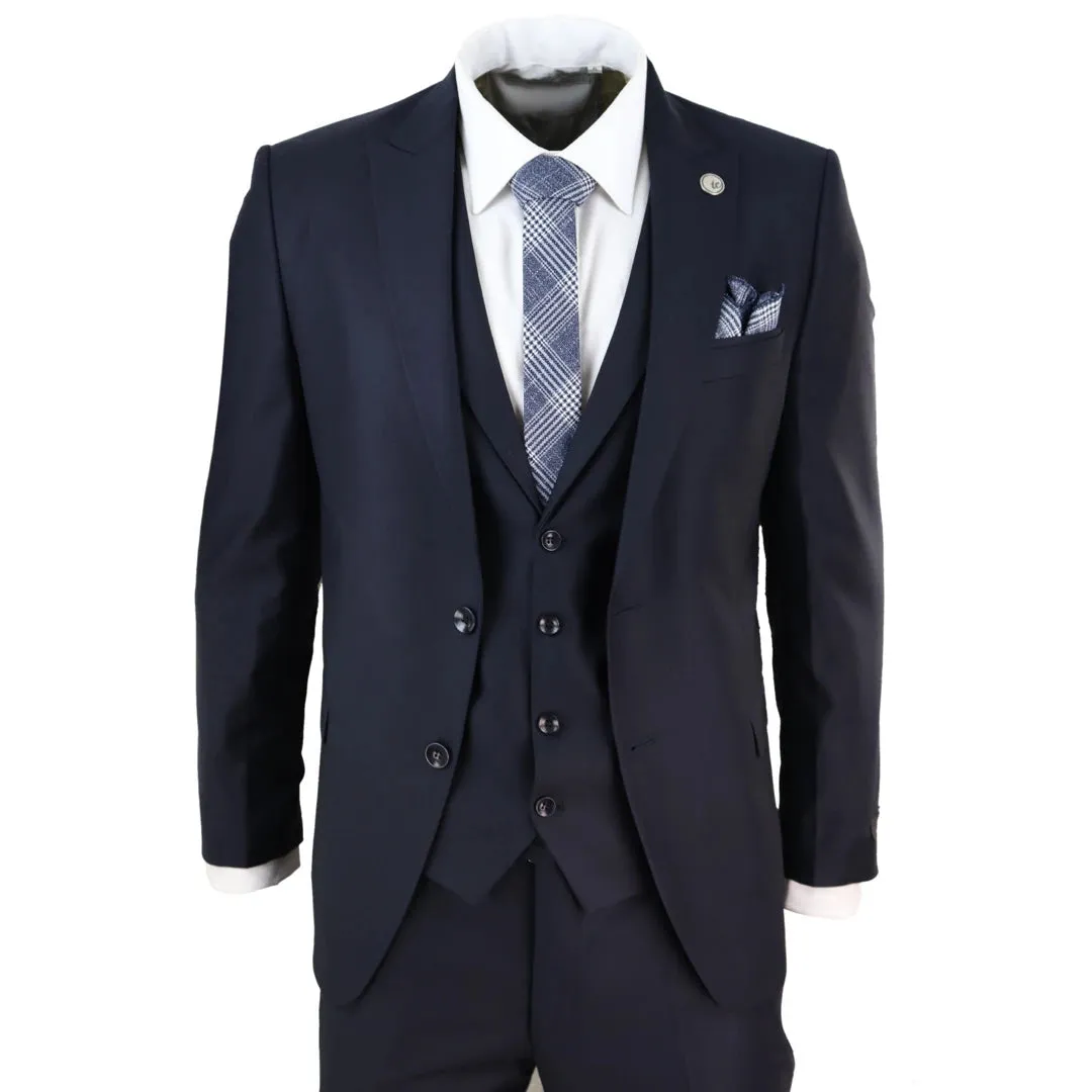 469 - Men's 3 Piece Suit Blue Formal 1920s Classic Gatsby