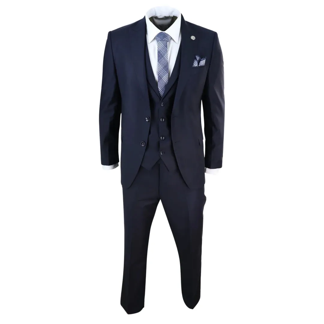 469 - Men's 3 Piece Suit Blue Formal 1920s Classic Gatsby