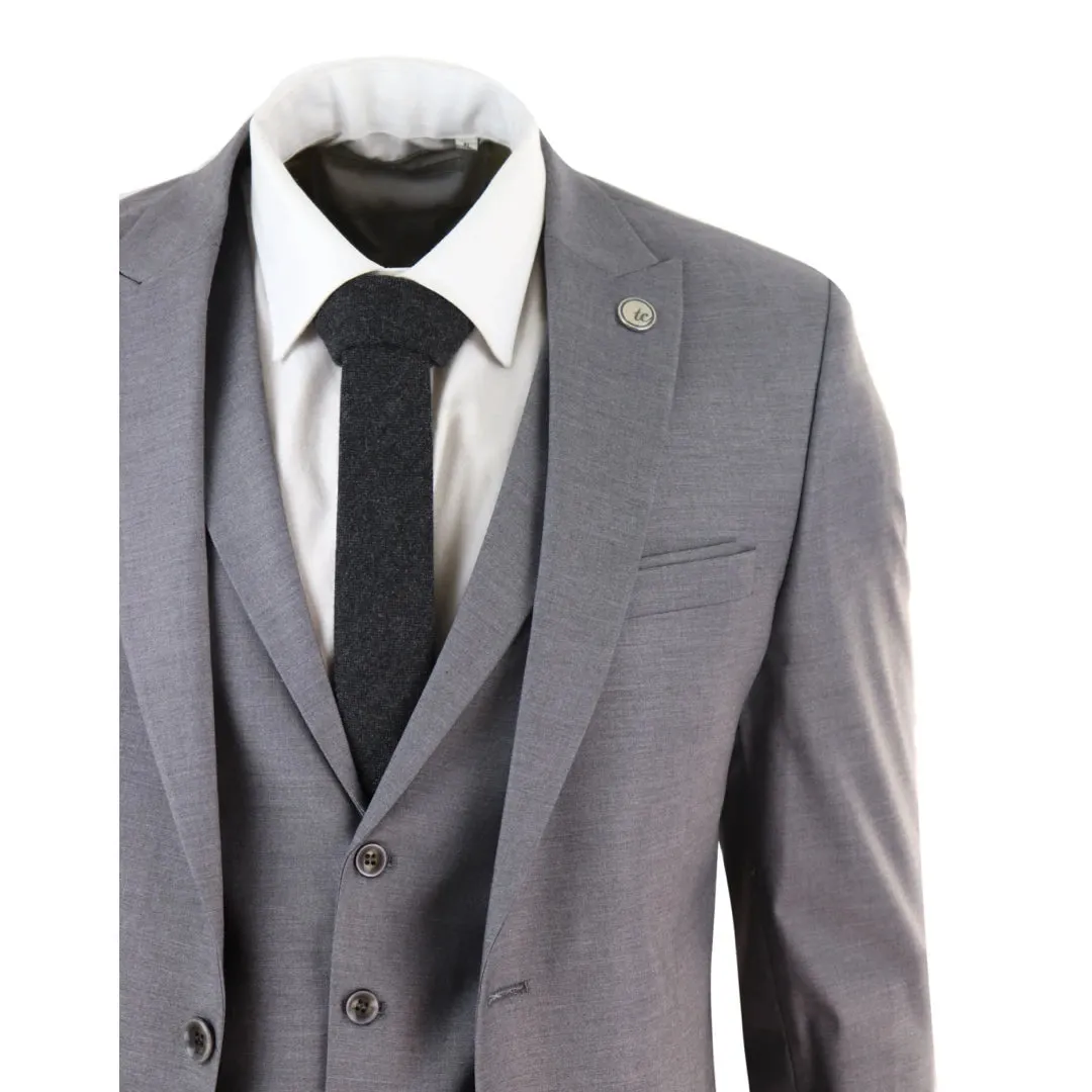 469 - Men's 3 Piece Suit Grey Formal 1920s Classic Gatsby