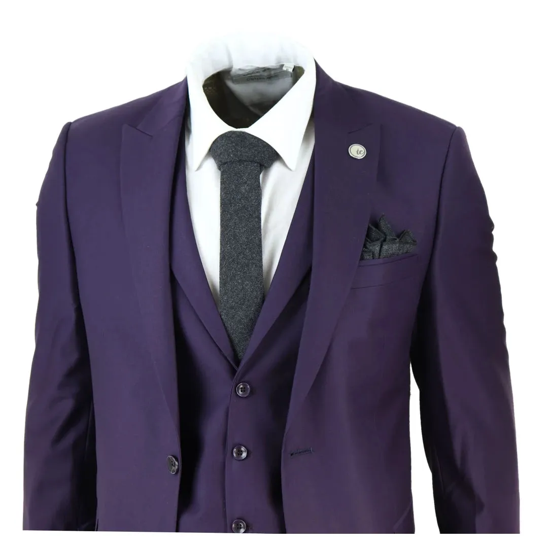 469 - Men's 3 Piece Suit Plum Formal 1920s Classic Gatsby