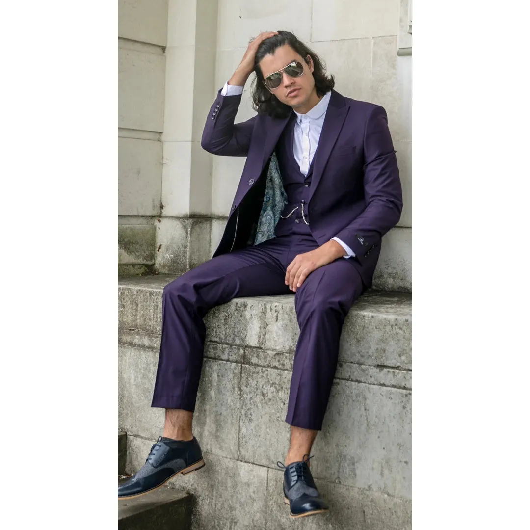 469 - Men's 3 Piece Suit Plum Formal 1920s Classic Gatsby