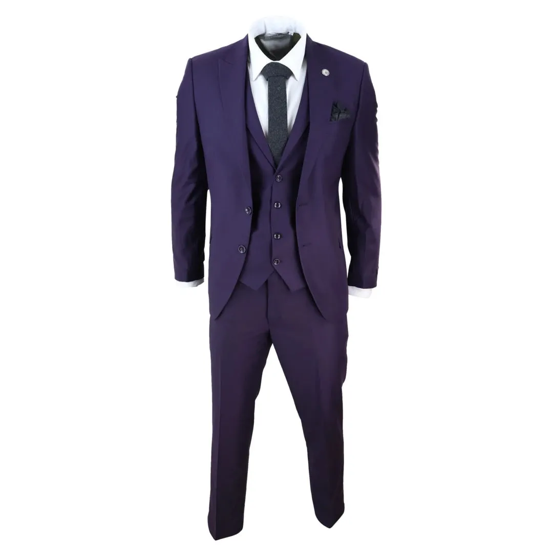 469 - Men's 3 Piece Suit Plum Formal 1920s Classic Gatsby