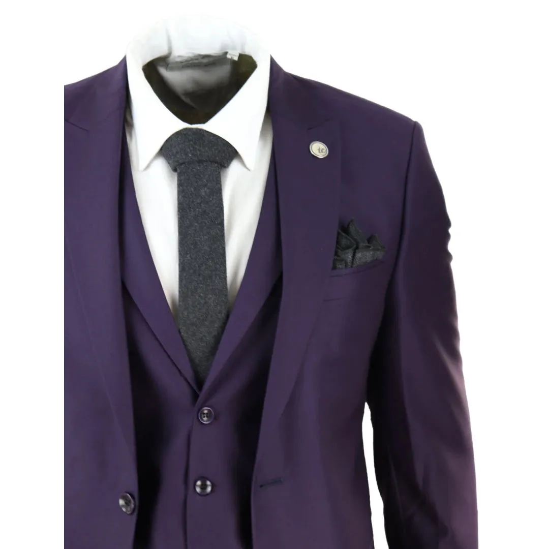 469 - Men's 3 Piece Suit Plum Formal 1920s Classic Gatsby