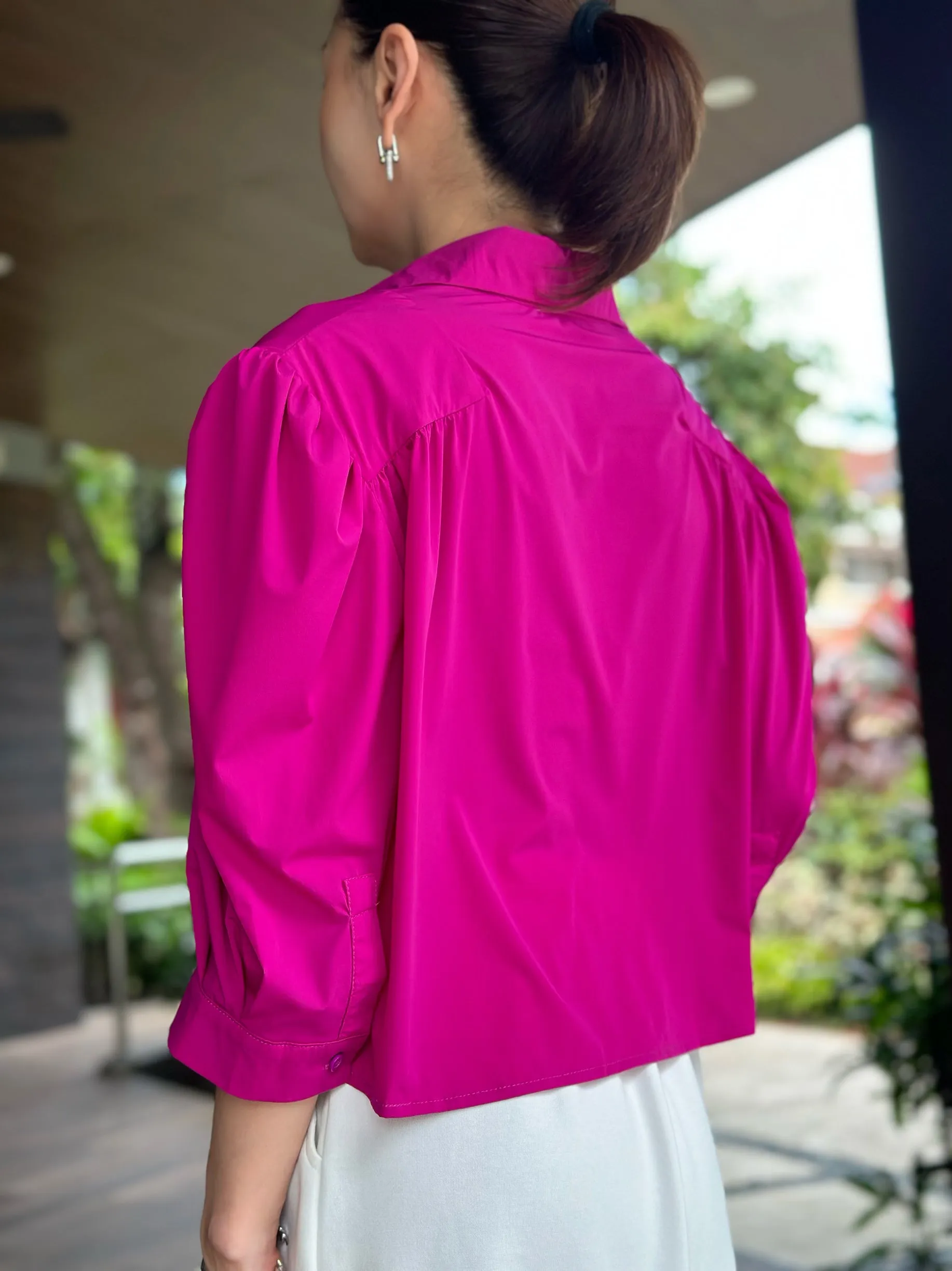 Alina Short Sleeved Top in Fuschia