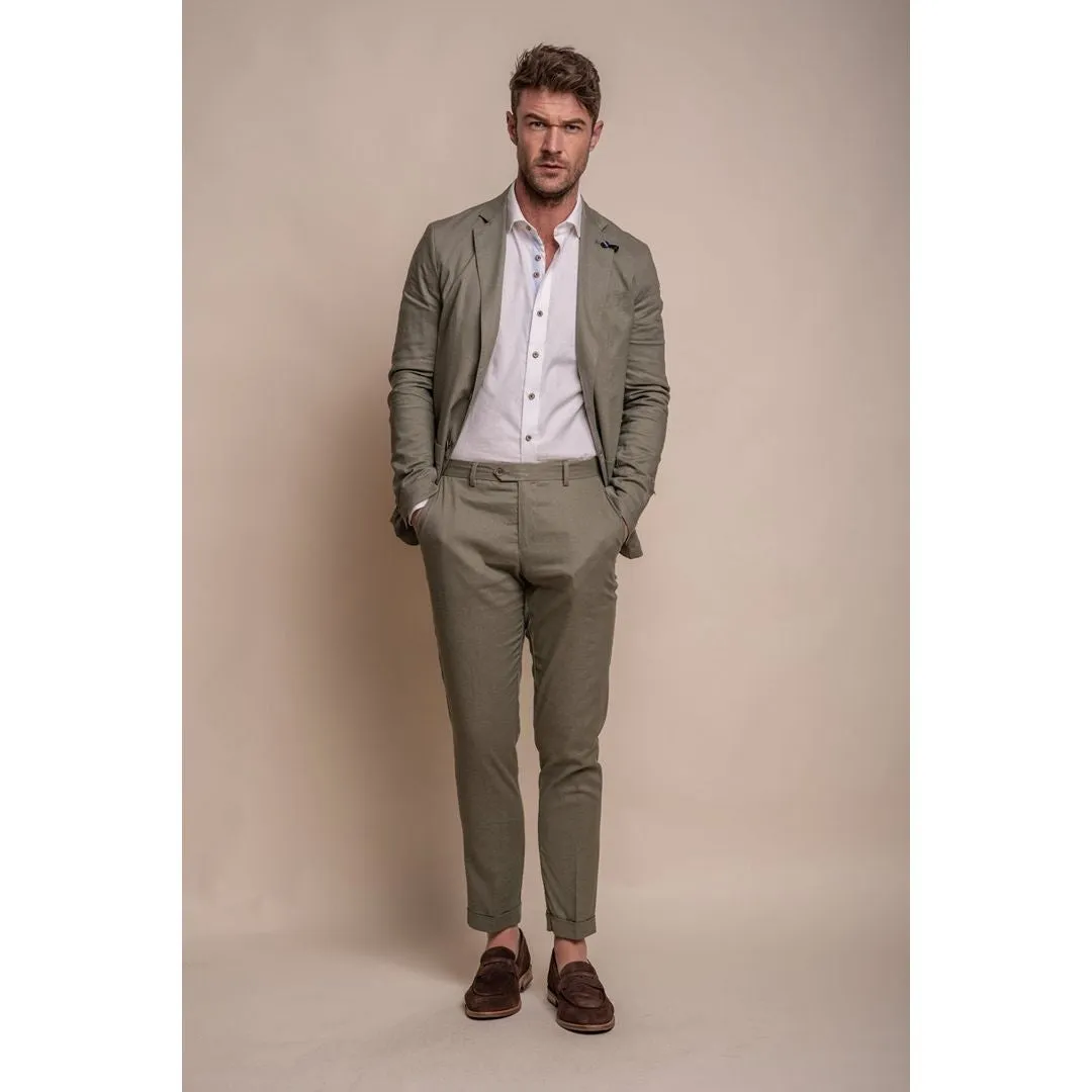 Alvari - Men's Sage Linen Summer 2 Piece Wedding Suit