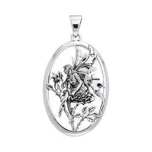 Amy Brown Rose Fairy ~ Sterling Silver Jewelry Pendant TPD871