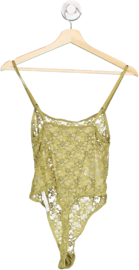 Anthropologie Out From Under Olive Green Lace Bodysuit S