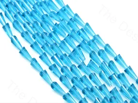 Aqua Blue Transparent Conical Crystal Beads