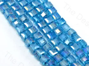 Aqua / Light Blue Transparent Rainbow Cubic Crystal Beads