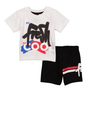 Baby Boys 12-24M So Fresh So Cool Graphic Tee and Shorts