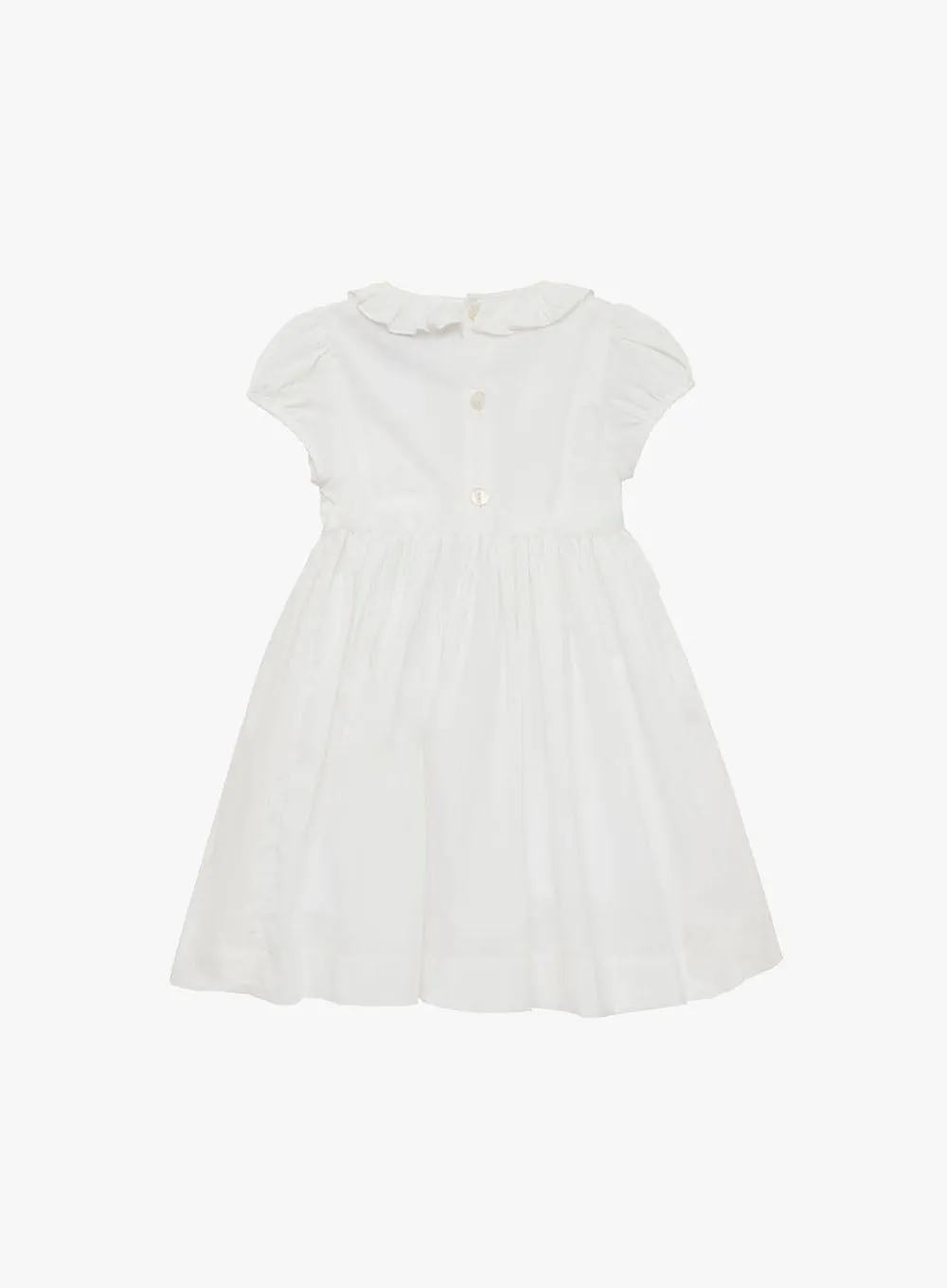 Baby Willow Rose Hand Smocked Dress in White