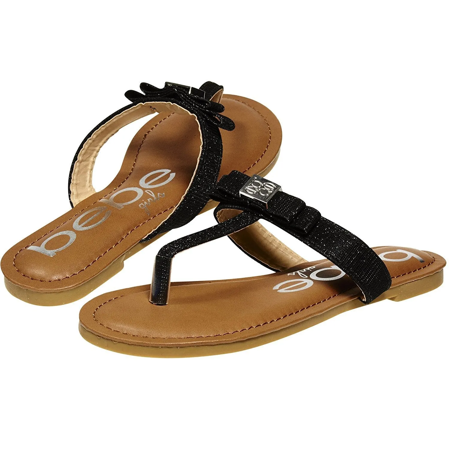 bebe Fashion Flip Flop Thong Sandal for Girls Big Kid