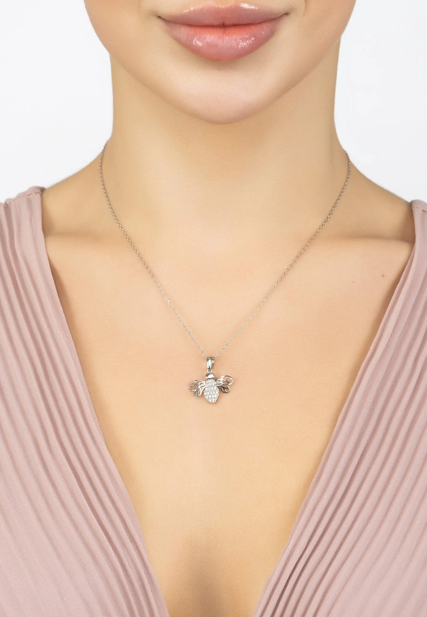 Bees Knees Pendant Necklace Silver