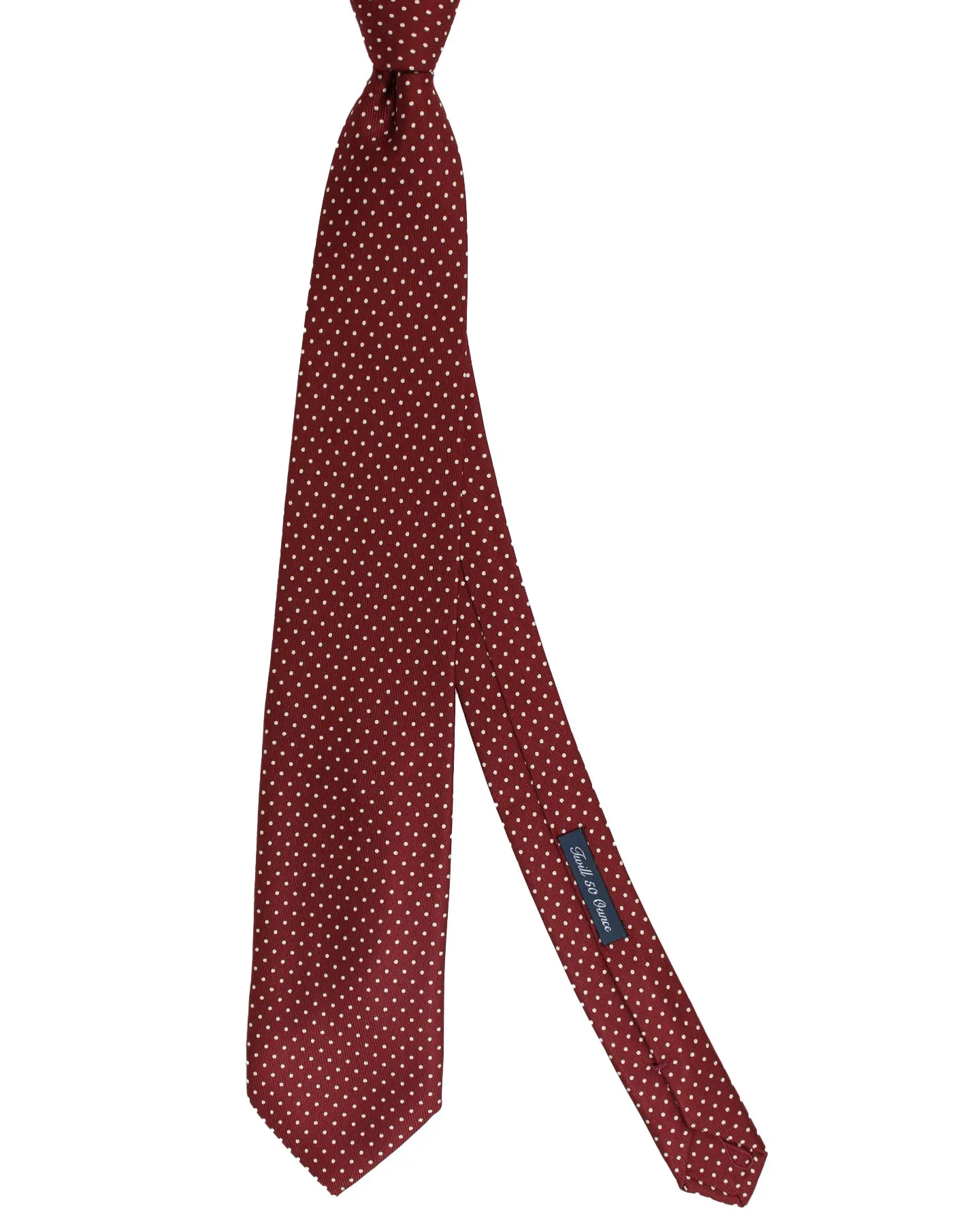 Bigi Milano Tie Bordeaux Dots - Sartorial Quality 50 Oz Silk