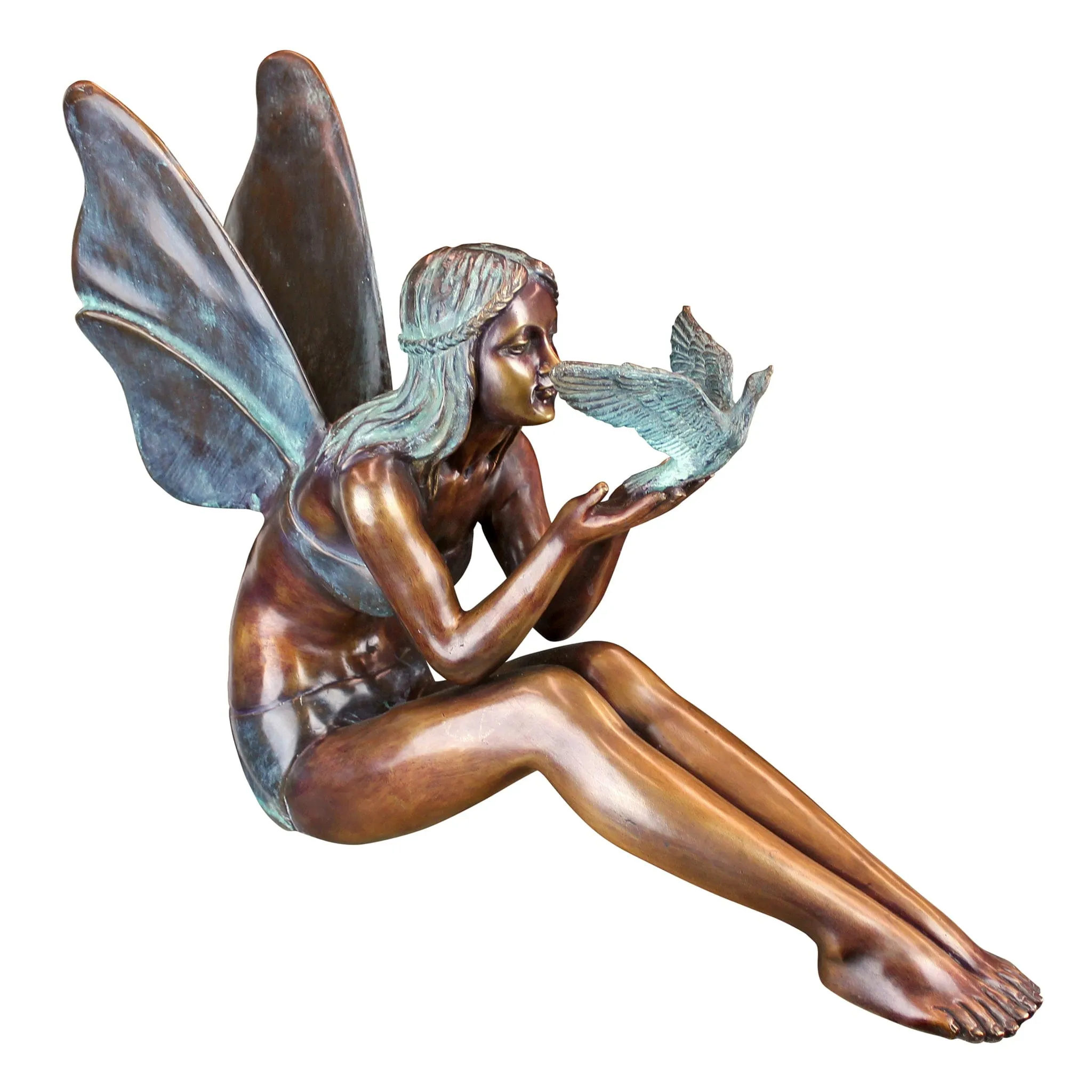 Bird Fairy Cast Bronze Medium Garden Statue by Design Toscano