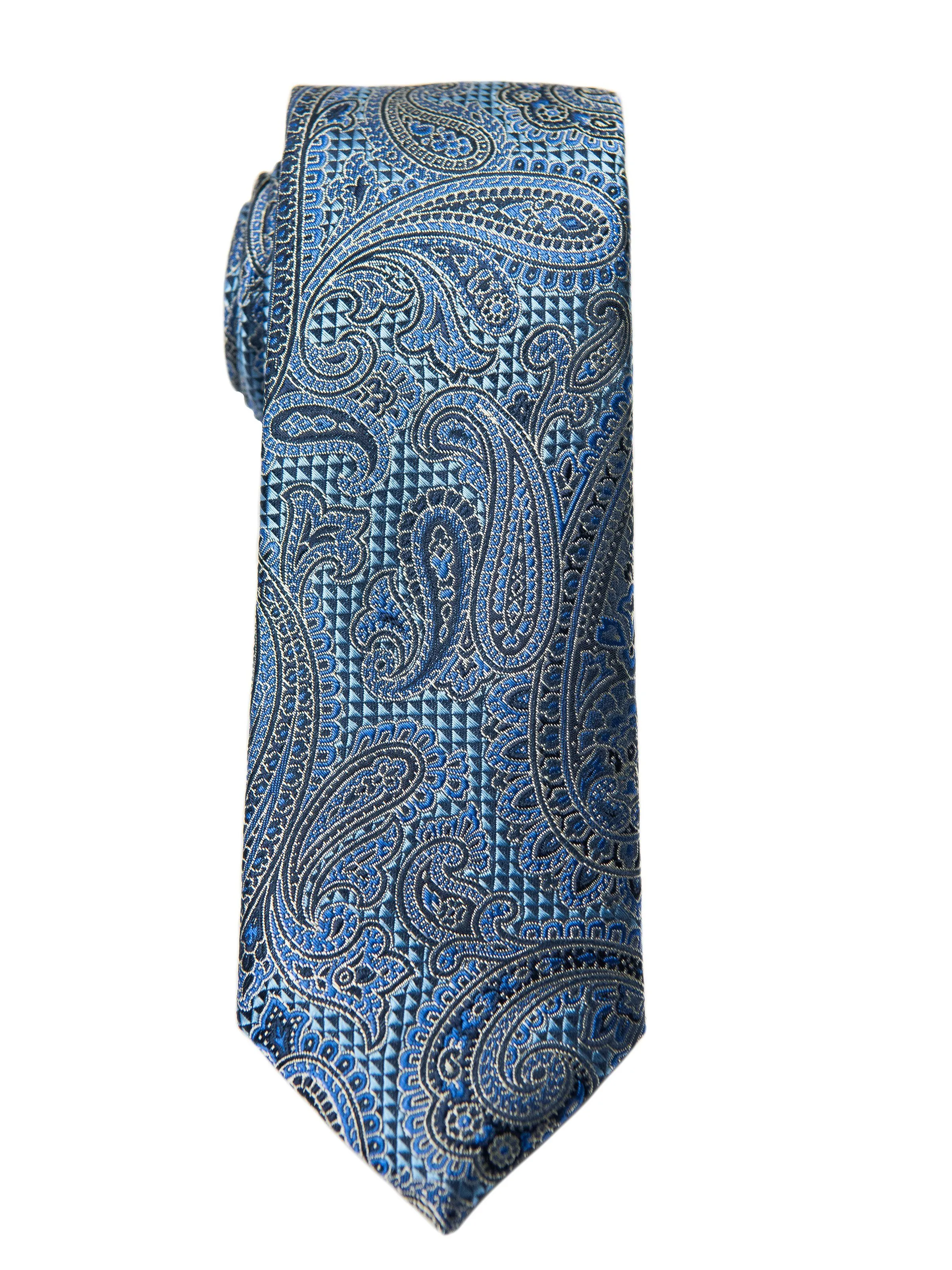 Boy's Tie 27779 Blue Paisley