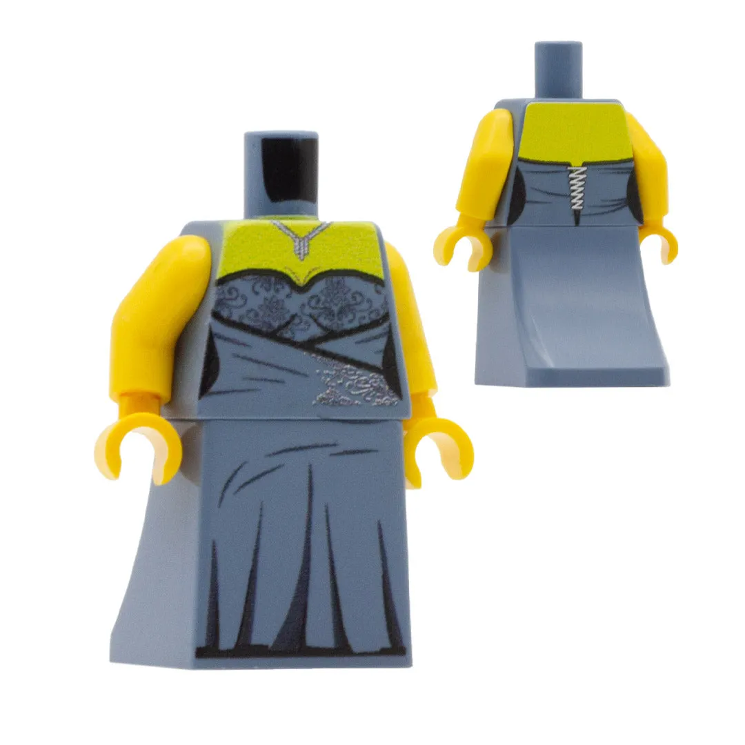 Bridesmaid Wrapped Dress with Necklace (Various Colours) - Custom Design Minifigure Outfit