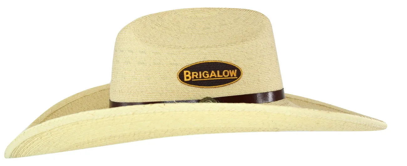 Brigalow Solis Palm Leaf Packable Western Hat - Natural