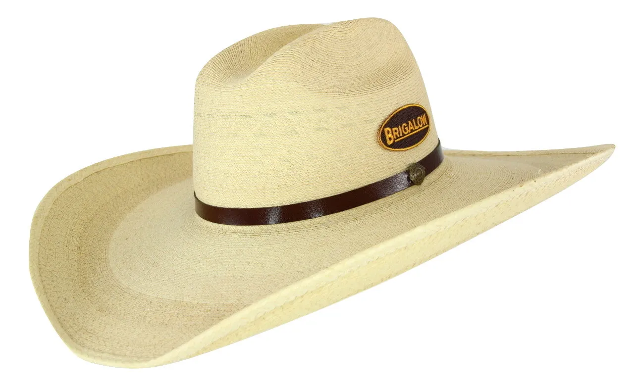 Brigalow Solis Palm Leaf Packable Western Hat - Natural