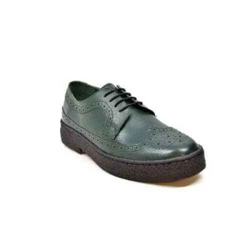 British Walkers Wingtip Low Cut Men's Hunter Green Leather