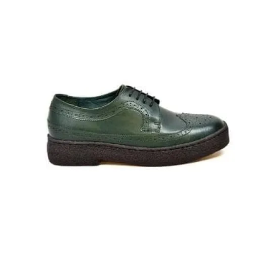 British Walkers Wingtip Low Cut Men's Hunter Green Leather