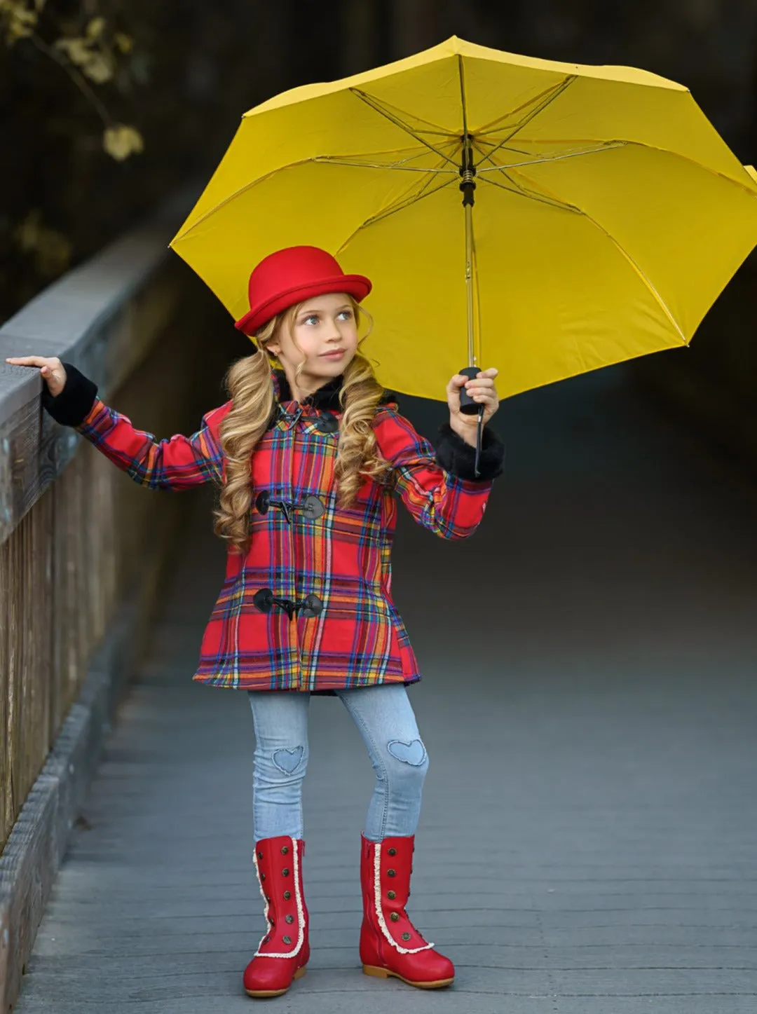 Bundled Up Love Plaid Hoodie Coat