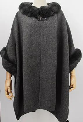 Cape Felt Fur Collar And fur cuff