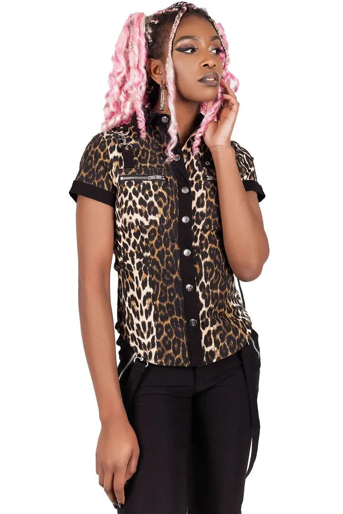 Cat's Meow Cap-Sleeve Shirt - Resurrect