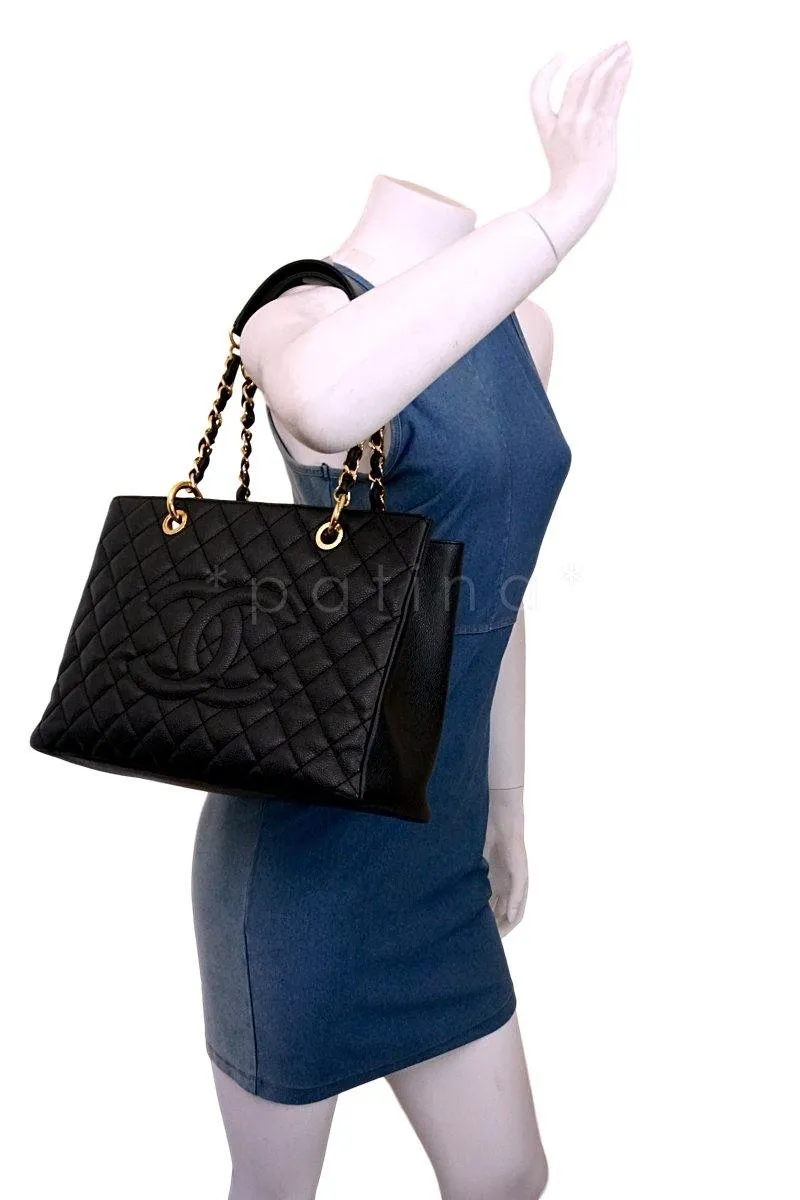 Chanel Black Caviar Classic Grand Shopper Tote GST Shopping Bag GHW