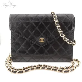 CHANEL Lambskin Wild Stitch Clutch with Chain