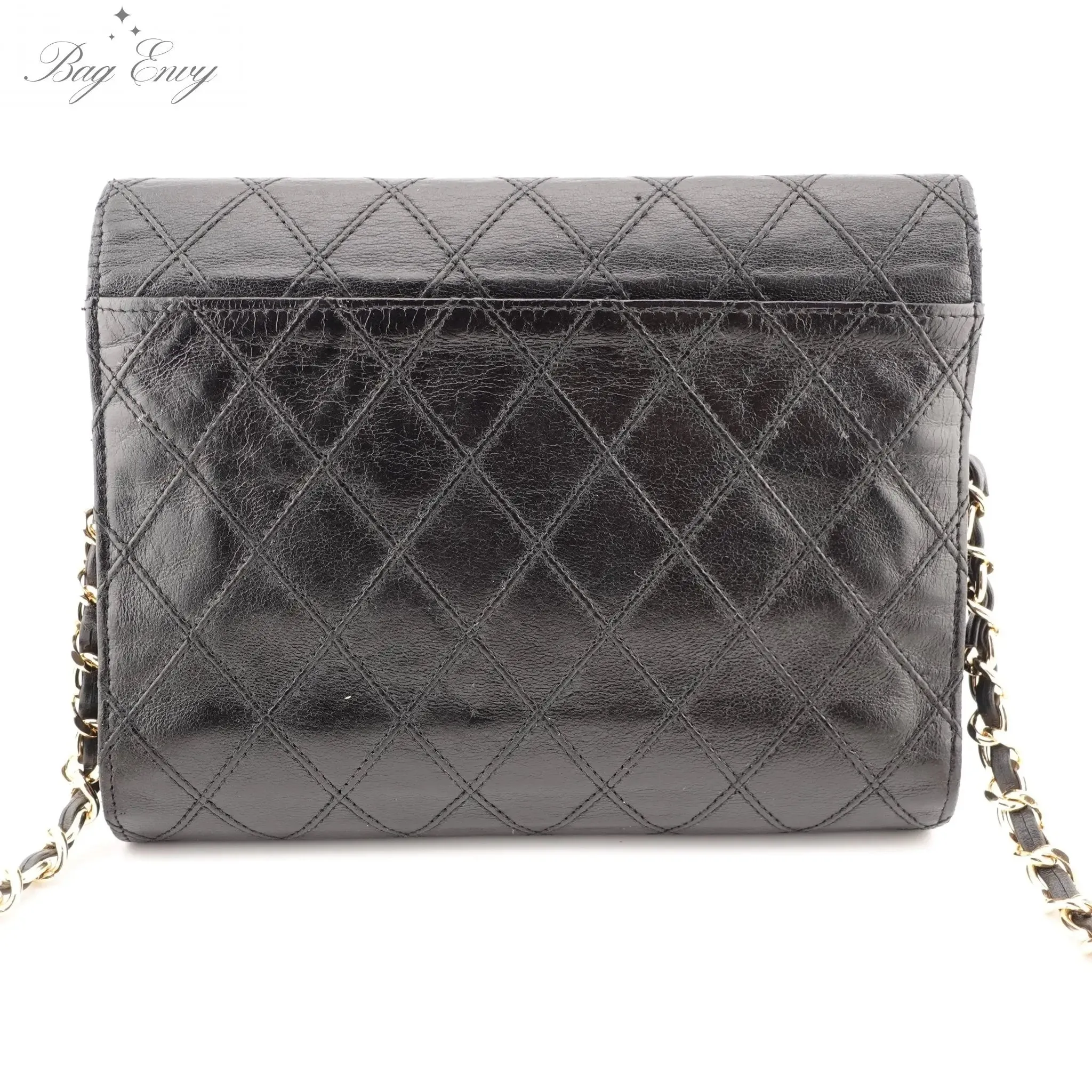 CHANEL Lambskin Wild Stitch Clutch with Chain