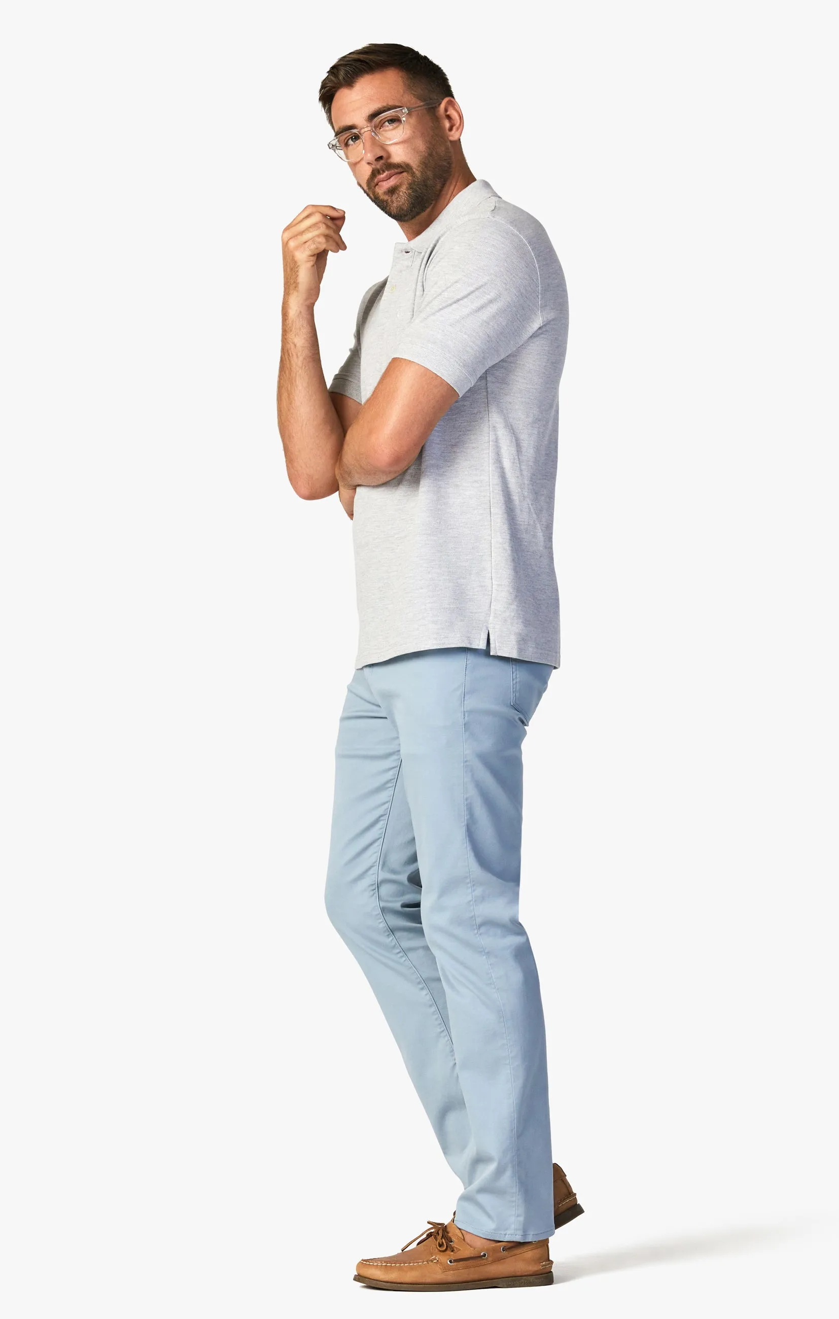 Charisma Relaxed Straight Pants In French Blue Summer Coolmax