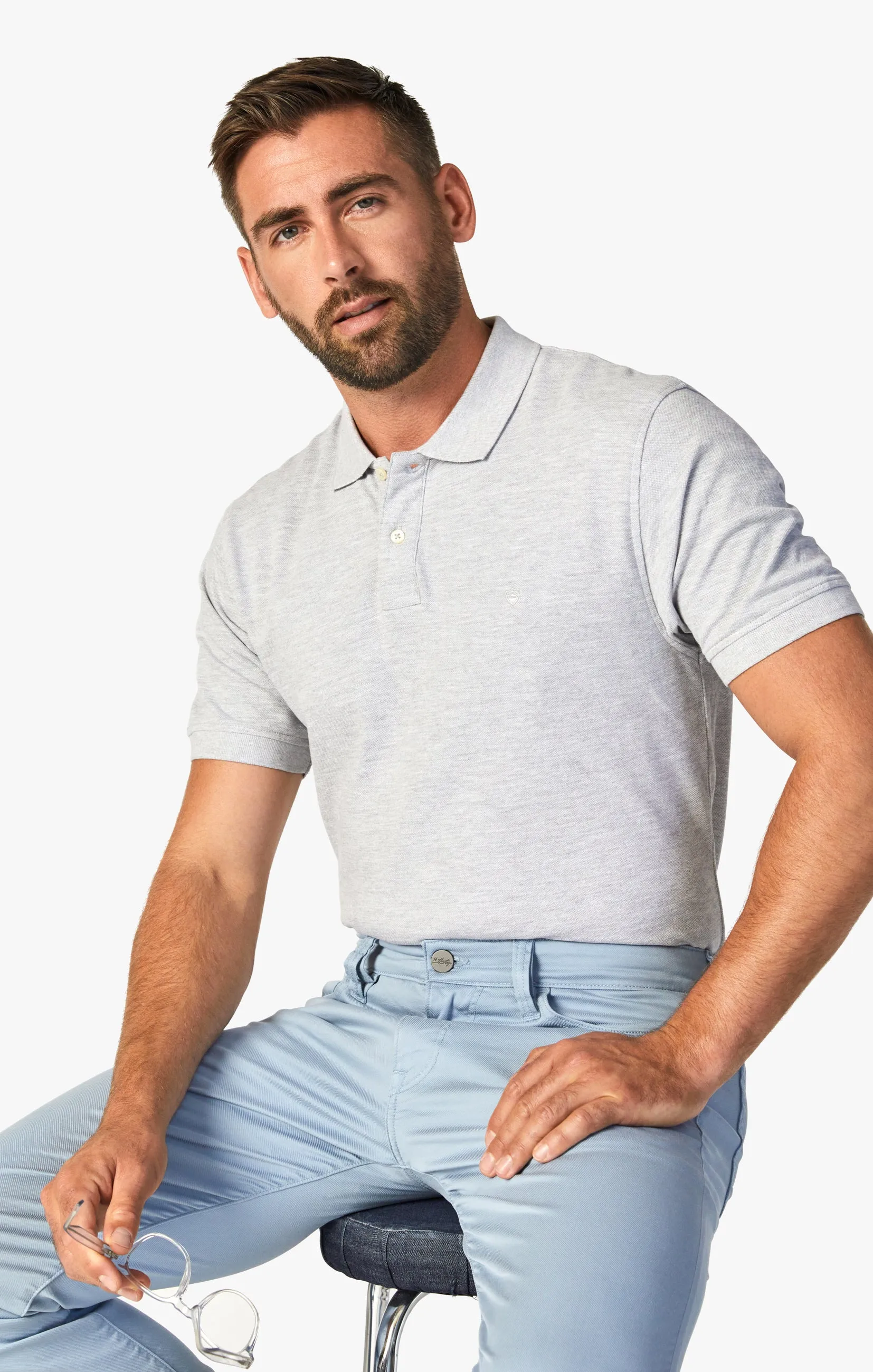 Charisma Relaxed Straight Pants In French Blue Summer Coolmax