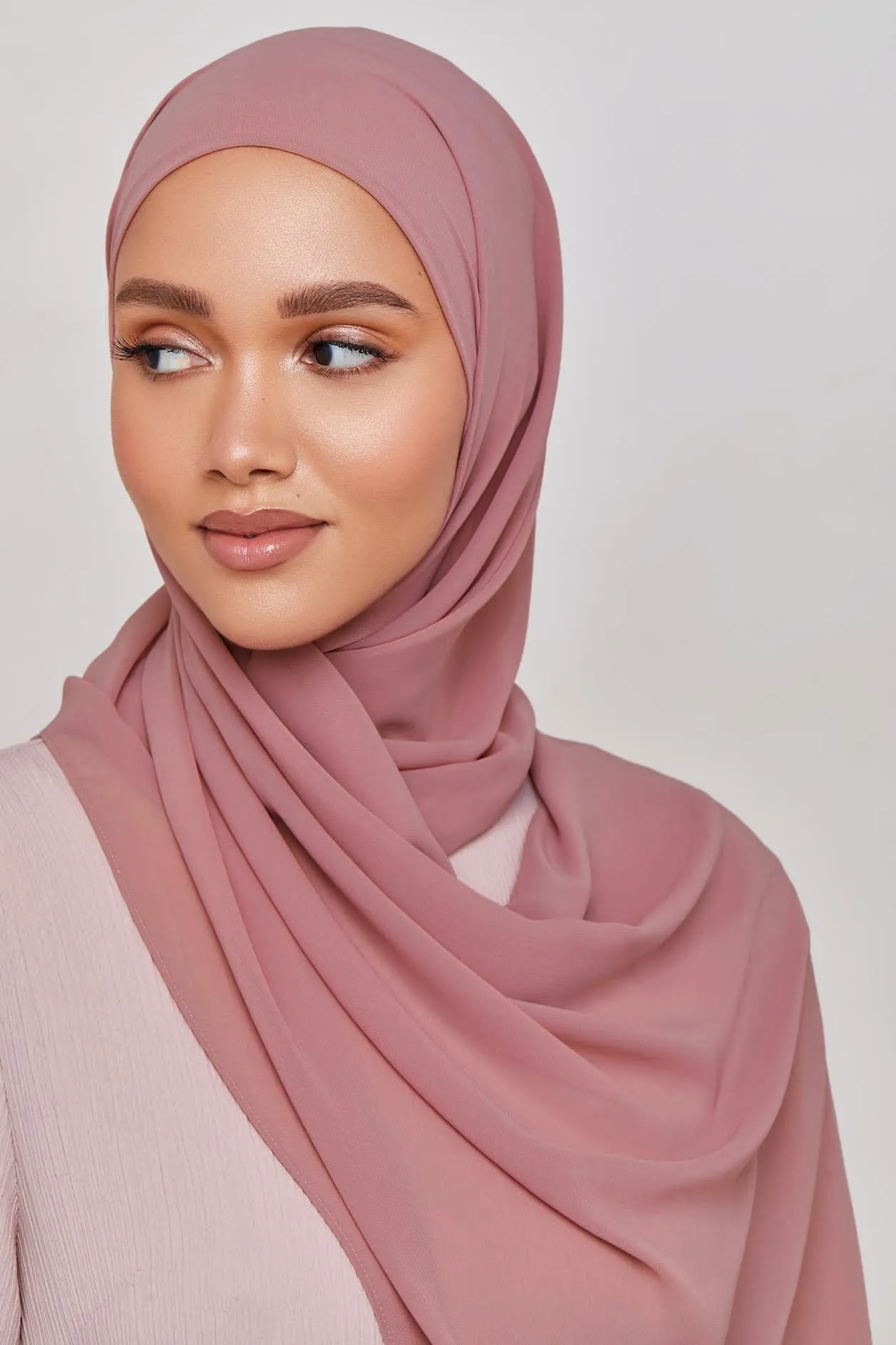 Chiffon LITE Hijab - Dusty Rose