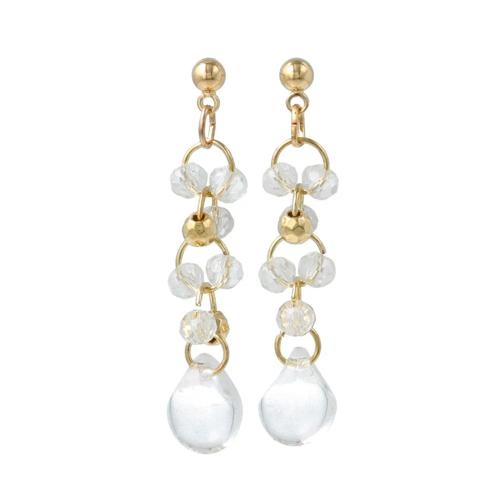 Cluster Clear Bead Link Earrings