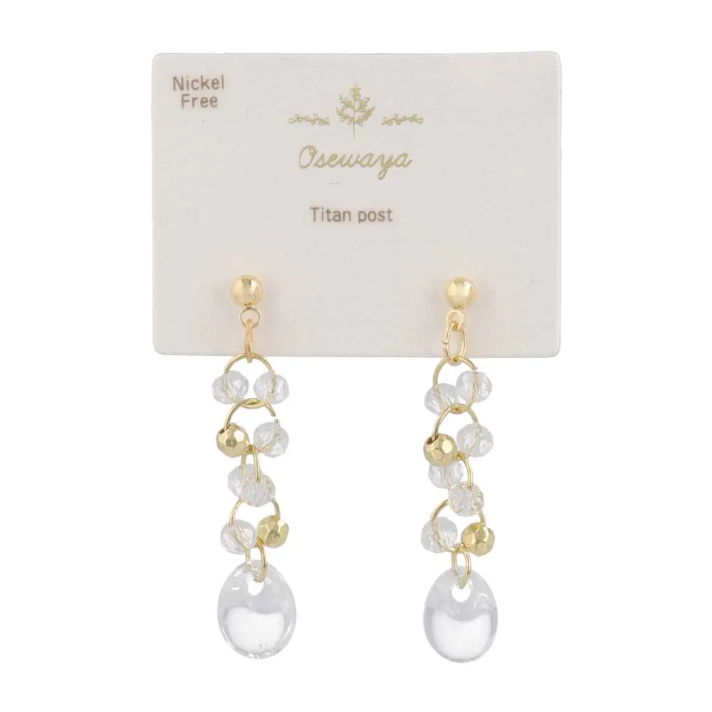 Cluster Clear Bead Link Earrings