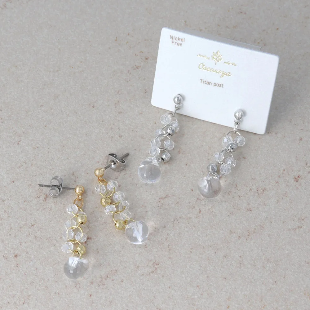 Cluster Clear Bead Link Earrings