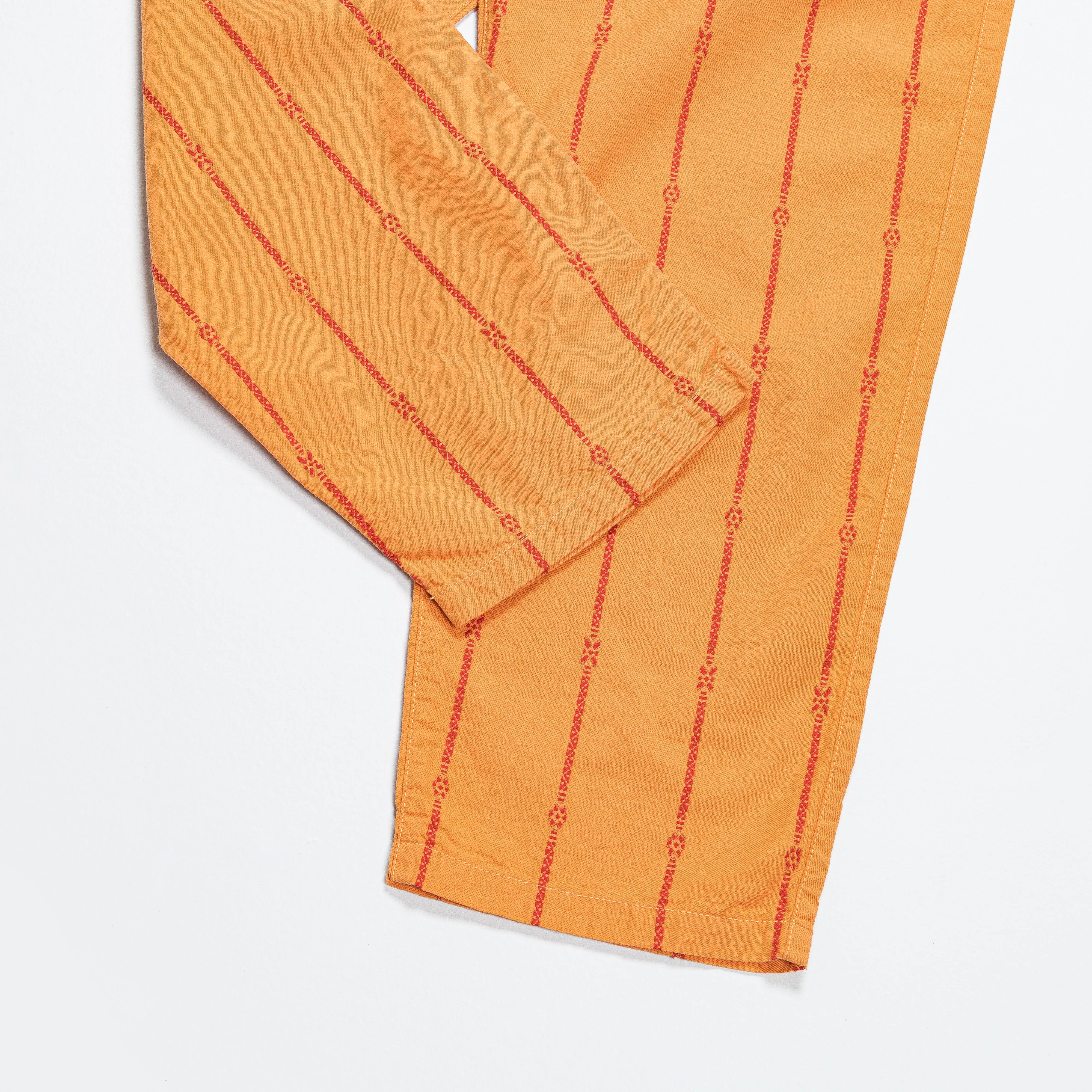 Cotton Linen SIAM Stripe EASY Pants - Orange