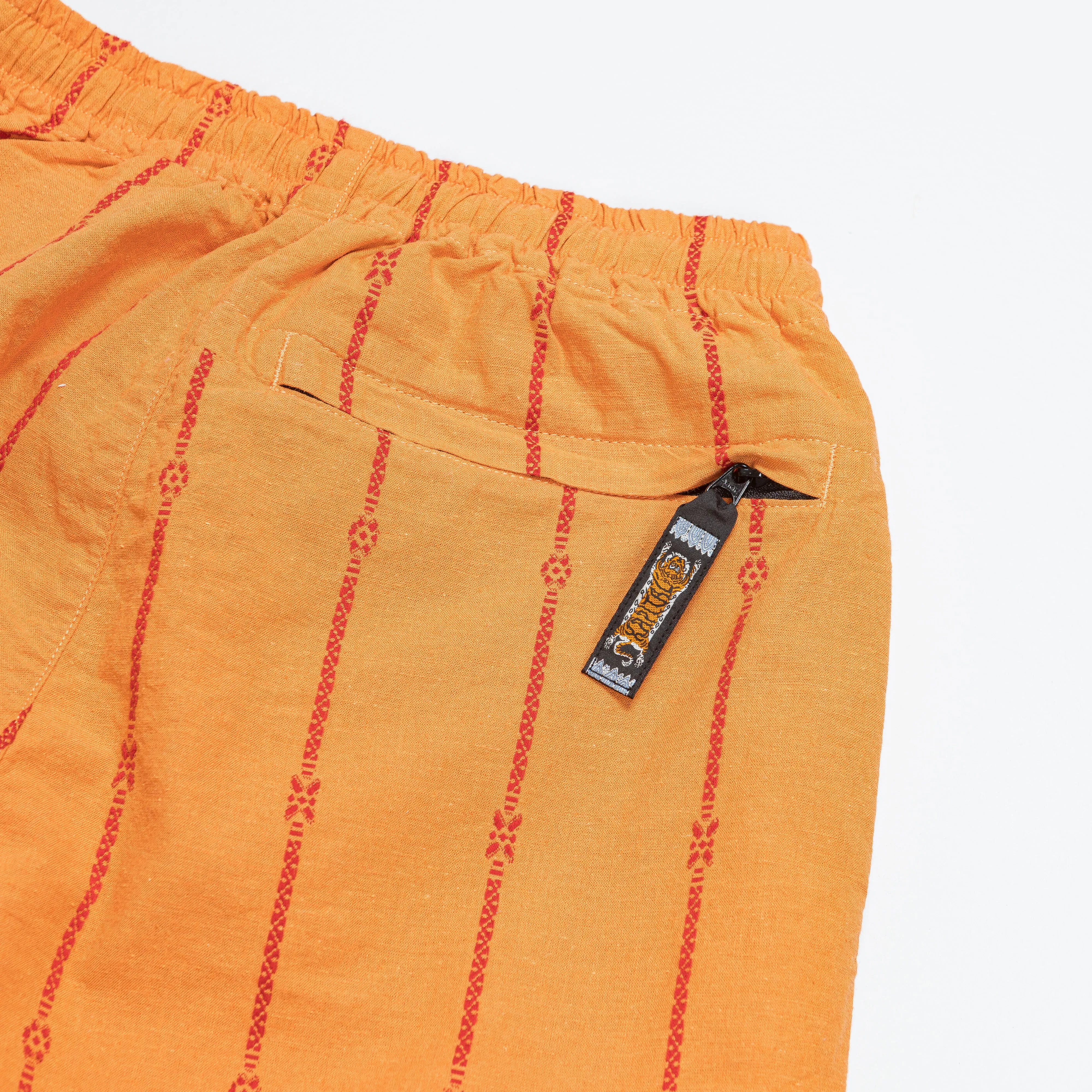 Cotton Linen SIAM Stripe EASY Pants - Orange