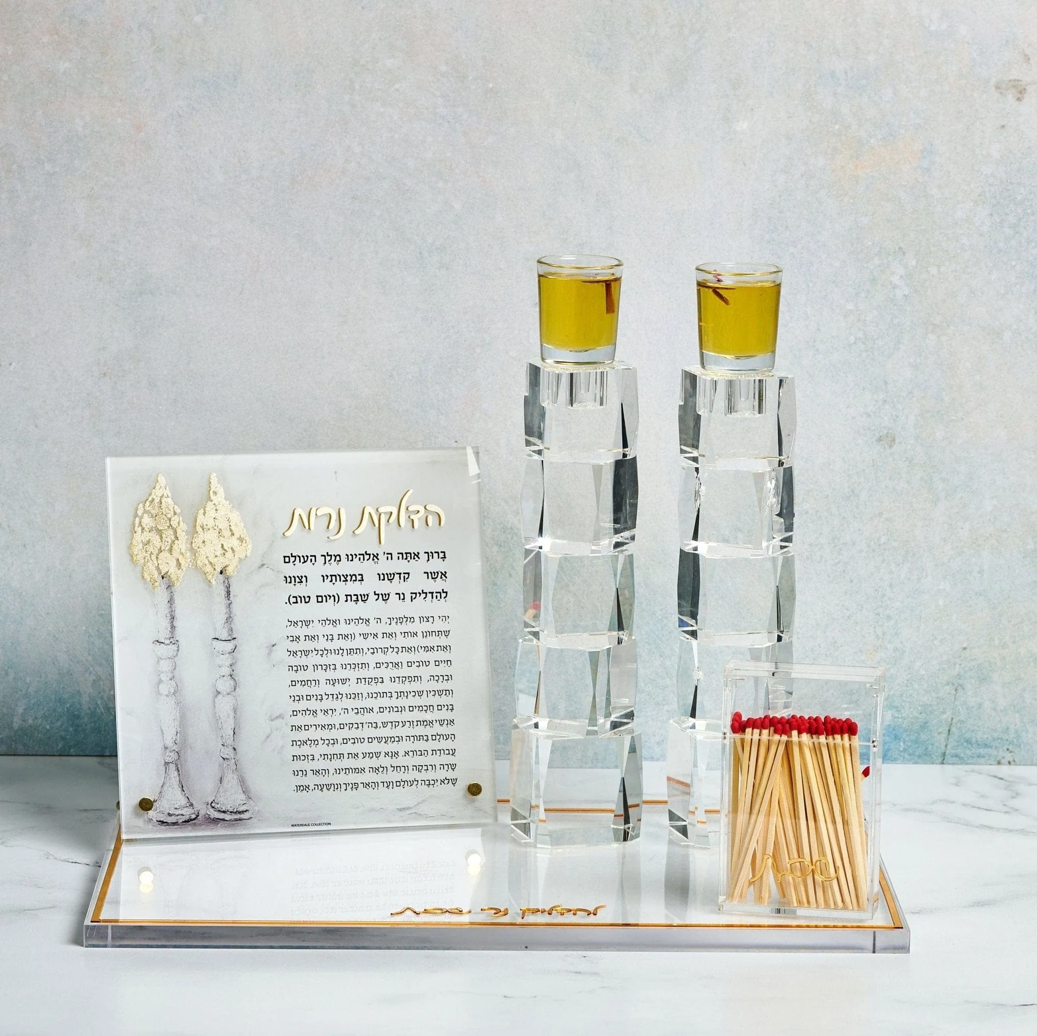 Crystal Cube Candlesticks