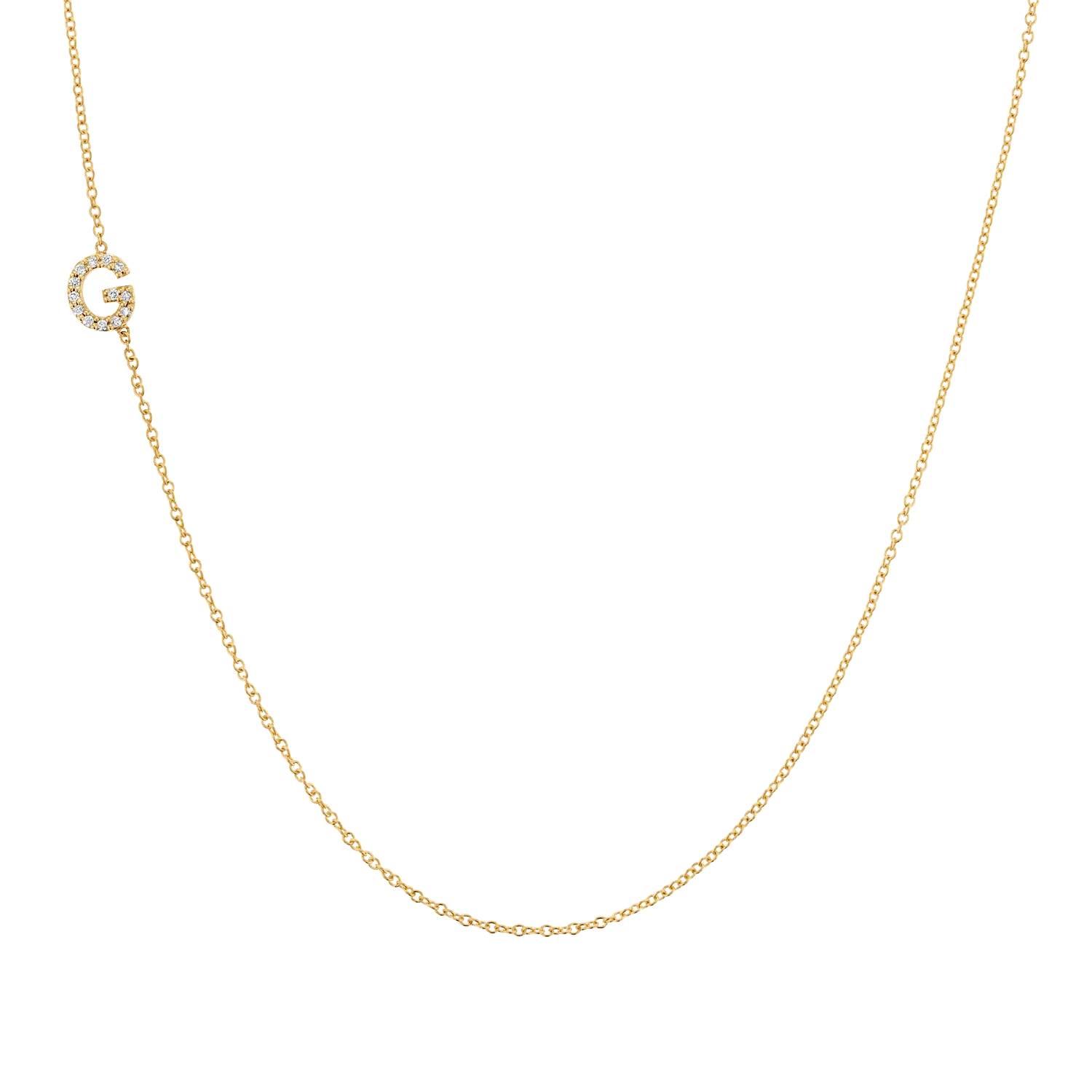 Diamond Asymmetrical Initial Necklace