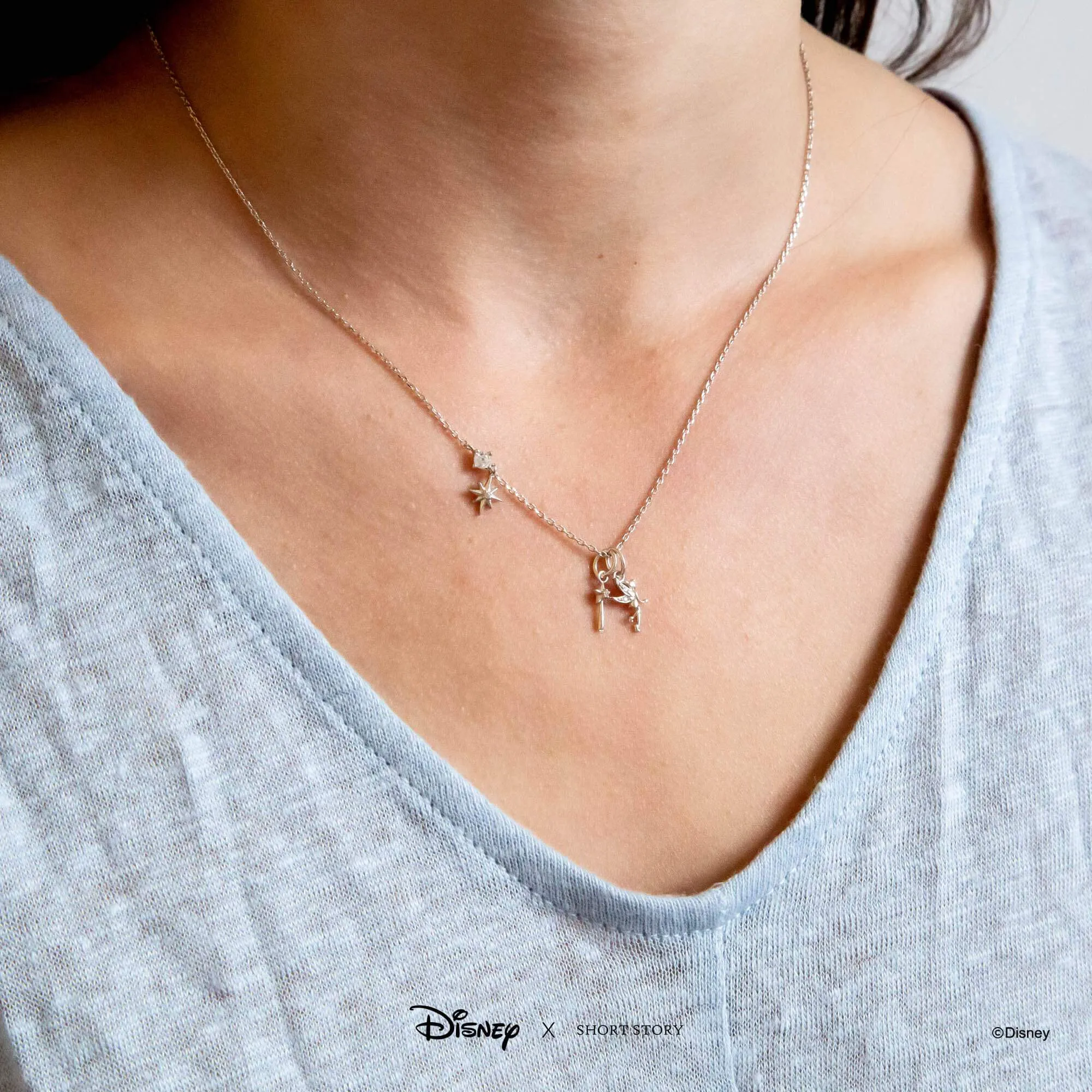 Disney Necklace Charm Diamante Wand