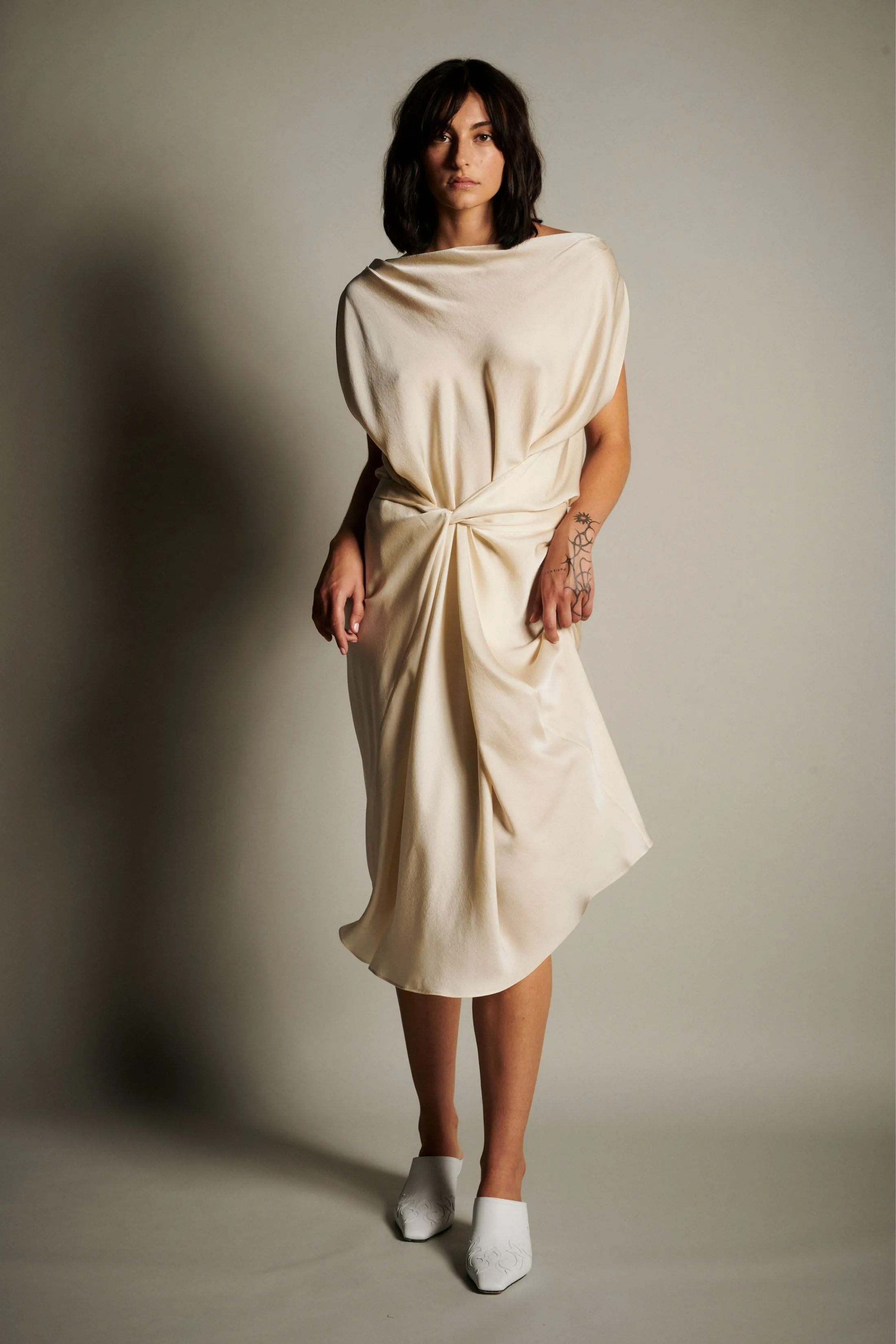 Double Wing Dress - Limestone