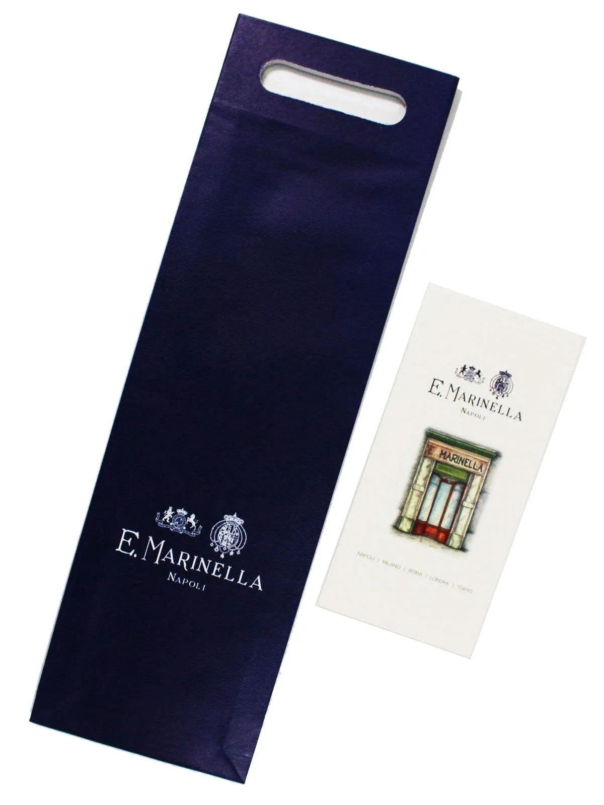 E. Marinella Tie Dark Blue Geometric Design