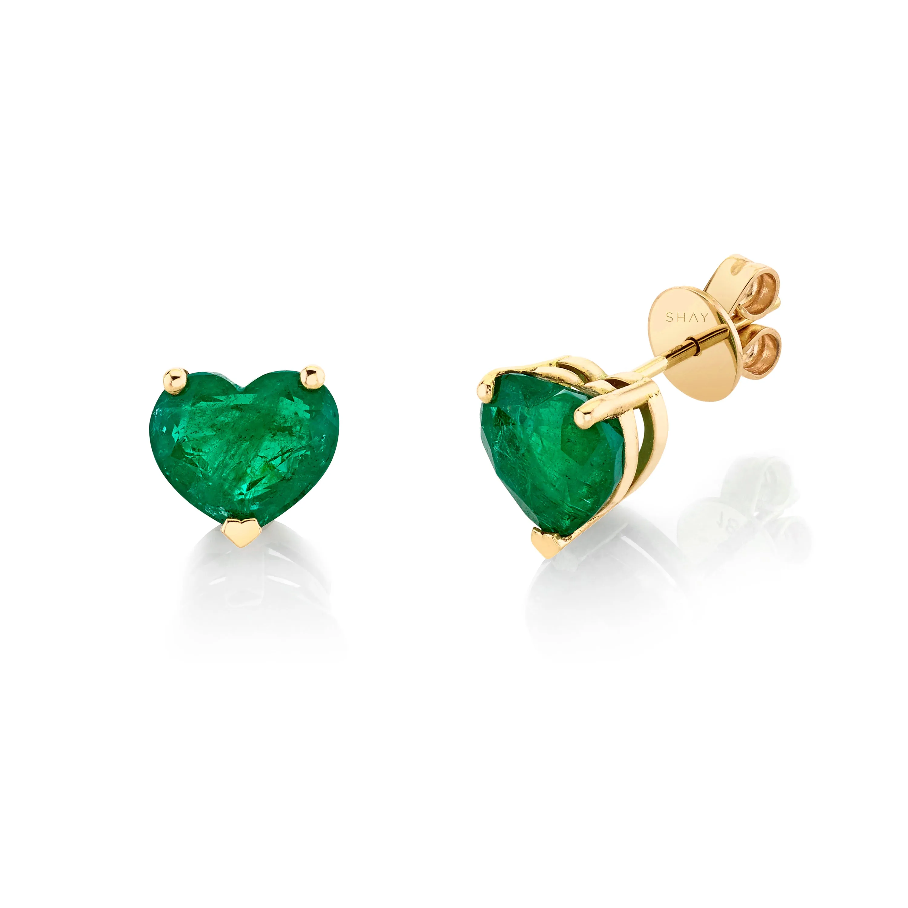 EMERALD HEART STUDS