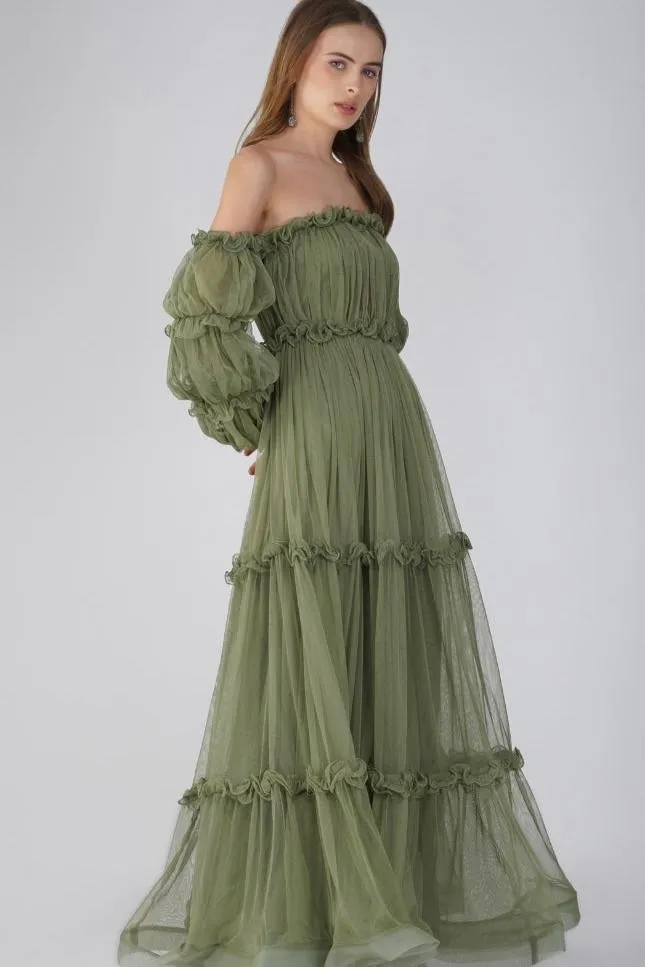 Emmeline Maxi Dress in Soft Olive