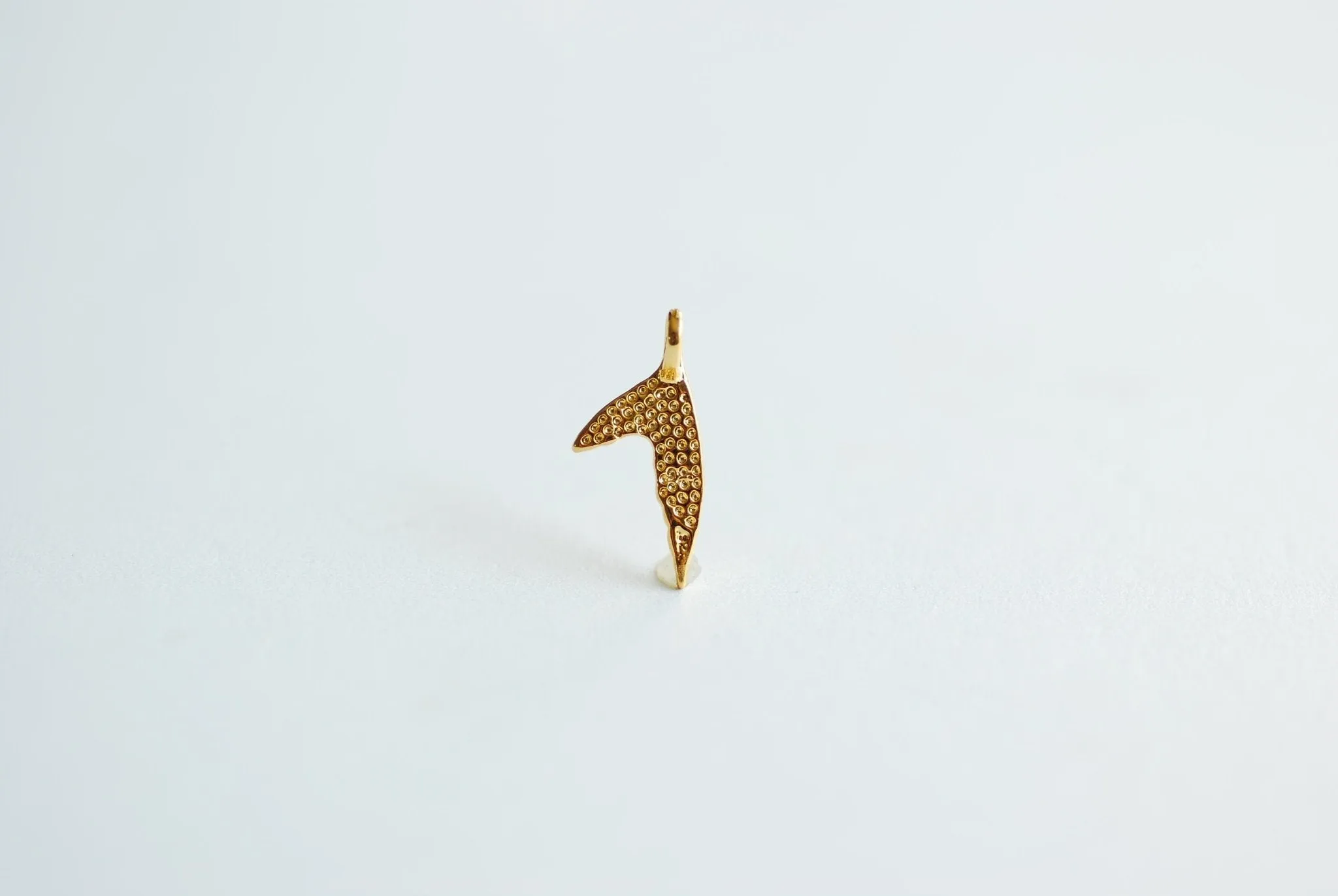 Fish Tail Charm- 18k gold plated over 925 Sterling Silver, Dolphin Whale Fish Mermaid Fin Tail Charm Pendant, Marine Life, Wholesale, 473